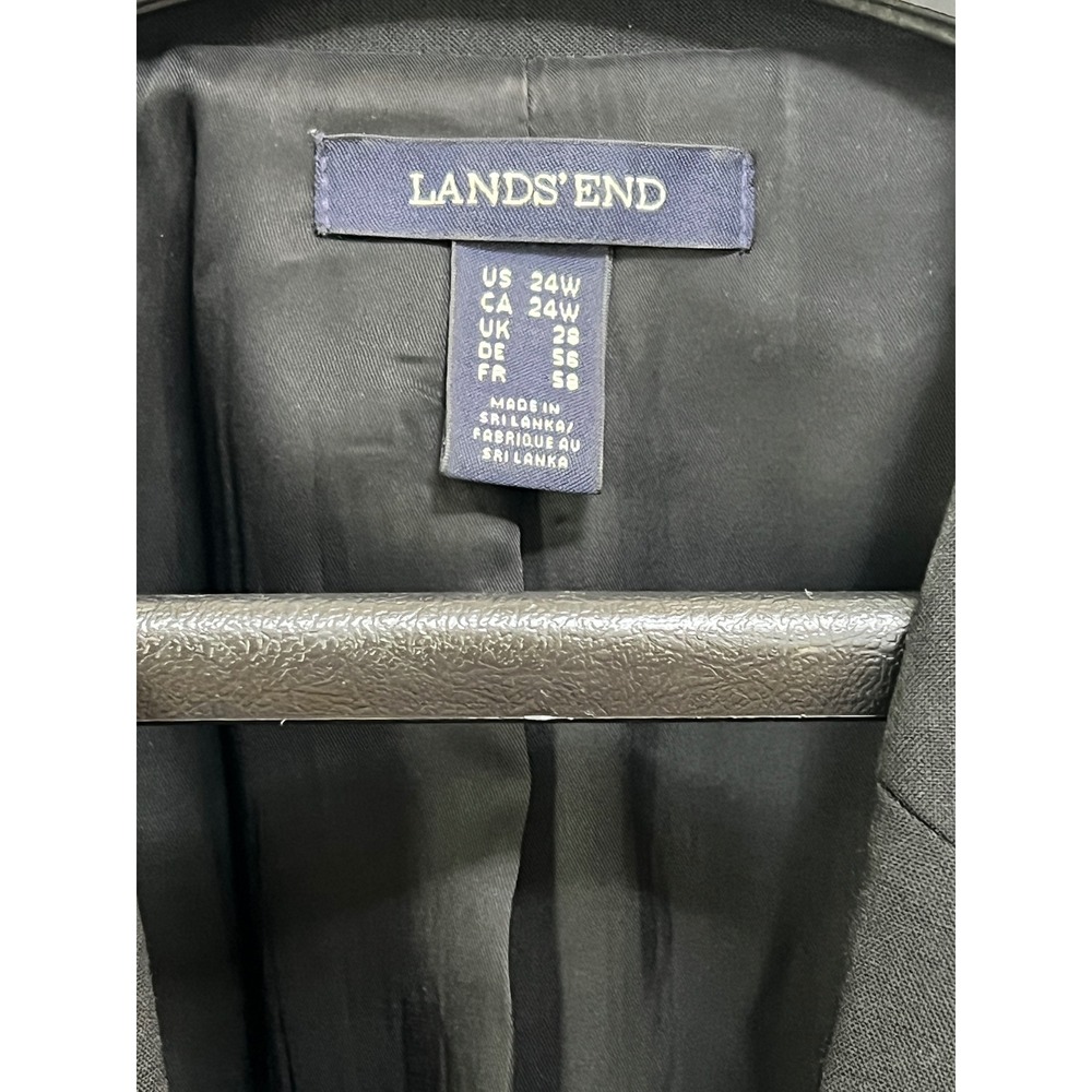 Lands End Womens Black Wool Blend Single Button Blazer Jacket Plus Size 24W - Picture 6 of 6